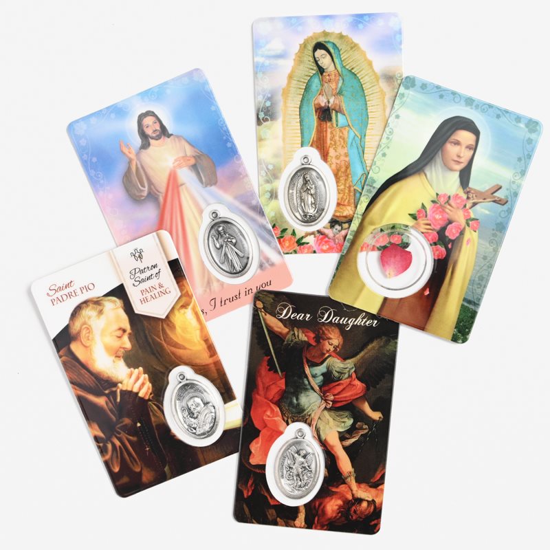 Prayer Cards with medal