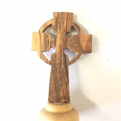 Celtic Cross on Base Made of Olivewood (small)