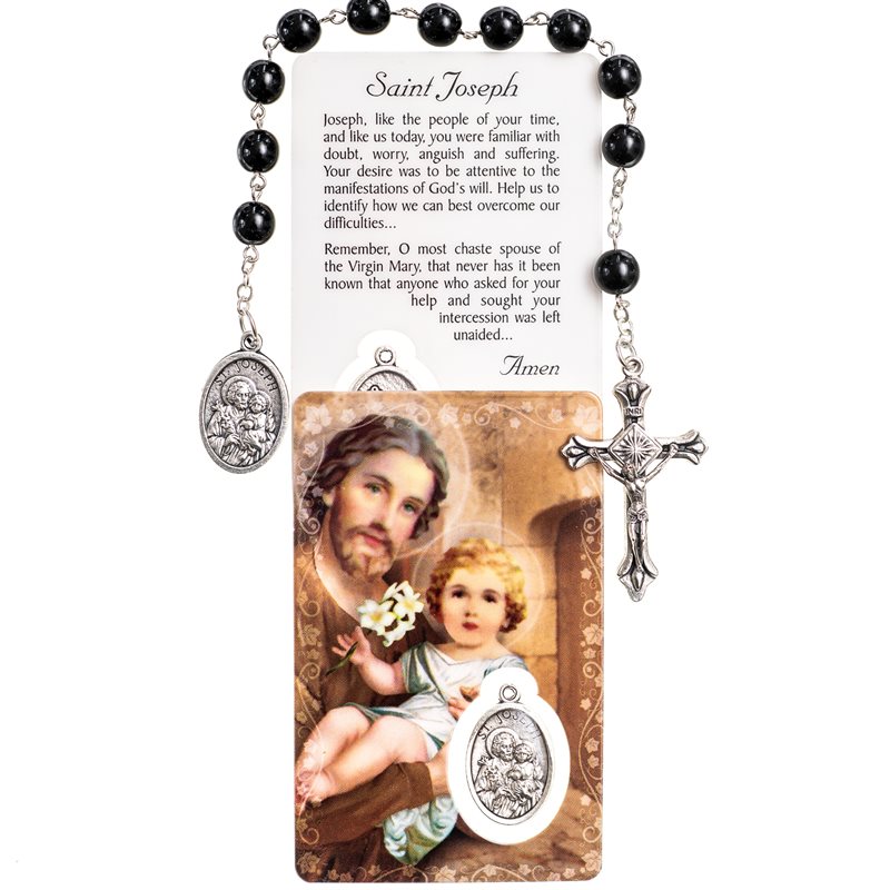 Rosary One Decade Black / Prayer Card 576