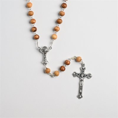 Communion Rosary Made of Olivewood