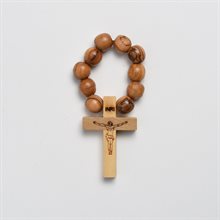 Elastic Finger Rosary Made of Olivewood 12mm