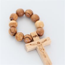Elastic Finger Rosary Made of Olivewood 12mm