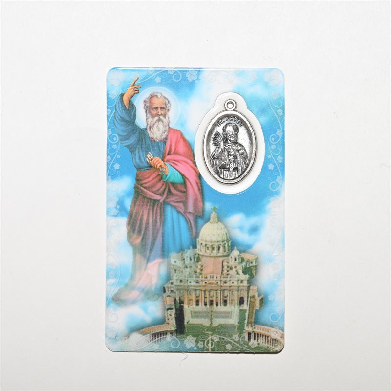 Prayer Card with Medal St Peter