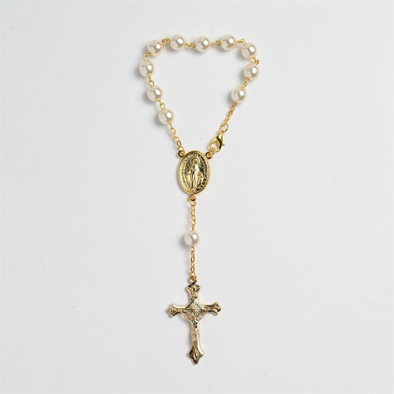 Rosary One Decade Cream Gold
