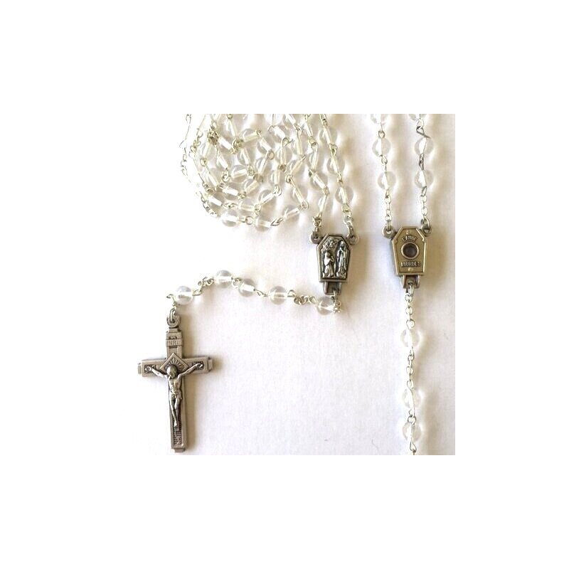 Lourdes Water Crystal Rosary Chapelet Cristal d'Eau de Lourdes