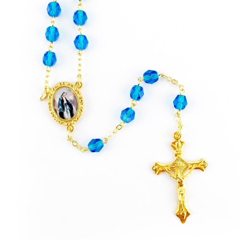 Mary Turquoiseuoise Gold Rosary Chapelet Marie Turquoiseuoise doré
