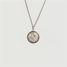 Mary as untier of Knots Medal with 20" Chain & velvet Box Silver Plated Made in France