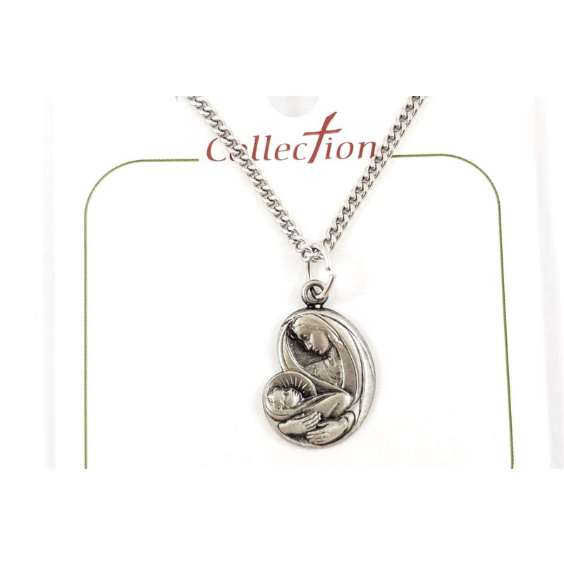 Pewter Pendant Madonna with Child