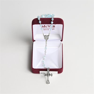 Blue Rosary on Sterling