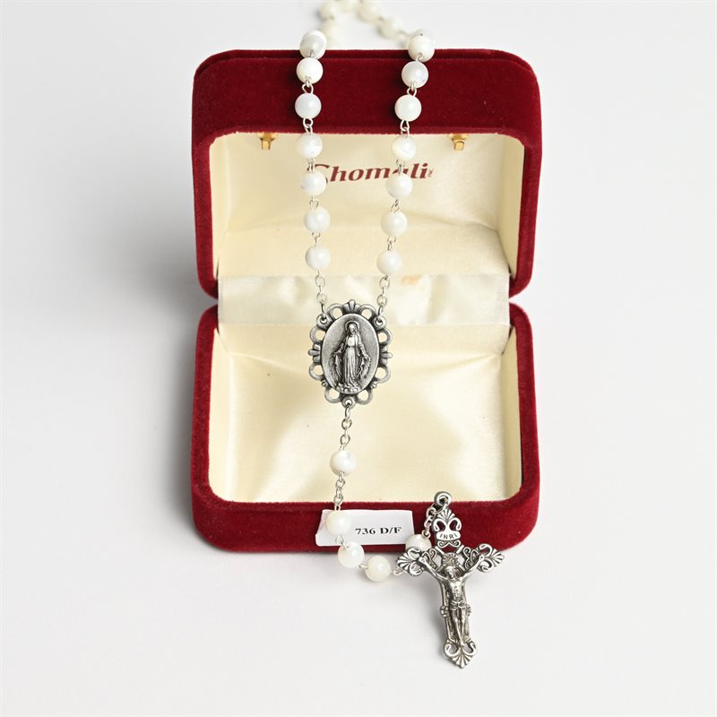 Mother of Pearl Pewter Rosary