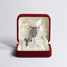 Holy Land Crystal Rosary with Relic