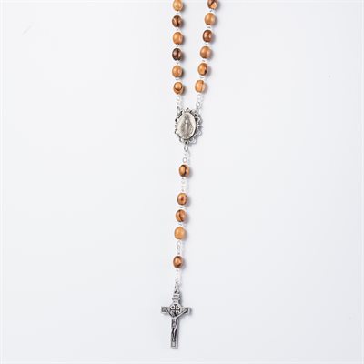 Holy Land Olivewood Rosary with Relic