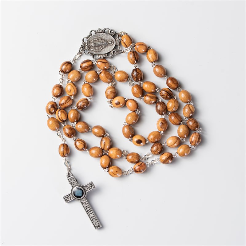 Holy Land Olivewood Rosary with Relic