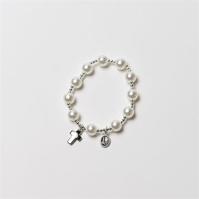 Fatima Cream Elastic Bracelet