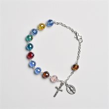 Multicolour & Crystal Rosary Bracelet