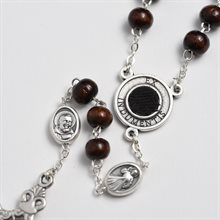 Padre Pio Wooden Brown Rosary